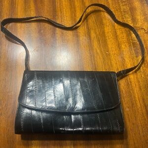 Vintage Eel Black Crossbody Bag
